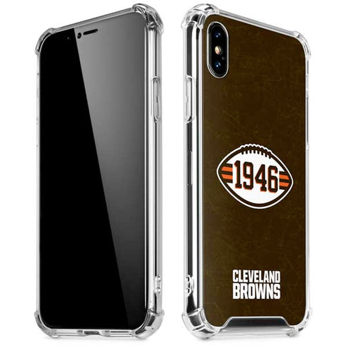 NFL Cleveland Browns Alternate Distressed iPhone XS Max Clear Case